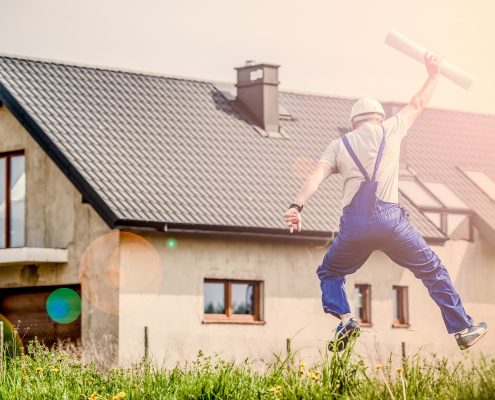 Home Builder Jumping for Joy
