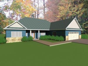 Front view of single story home