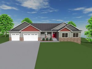 Front view of single story home