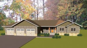 Front view of single story home