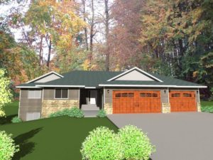 Front view of single story home