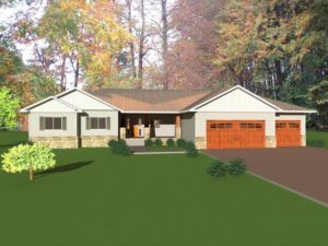 Front view of single story home