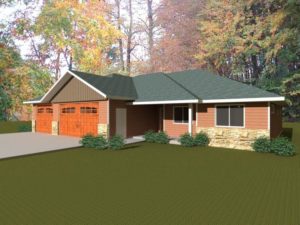 Front view of single story home