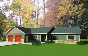 Front view of single story home