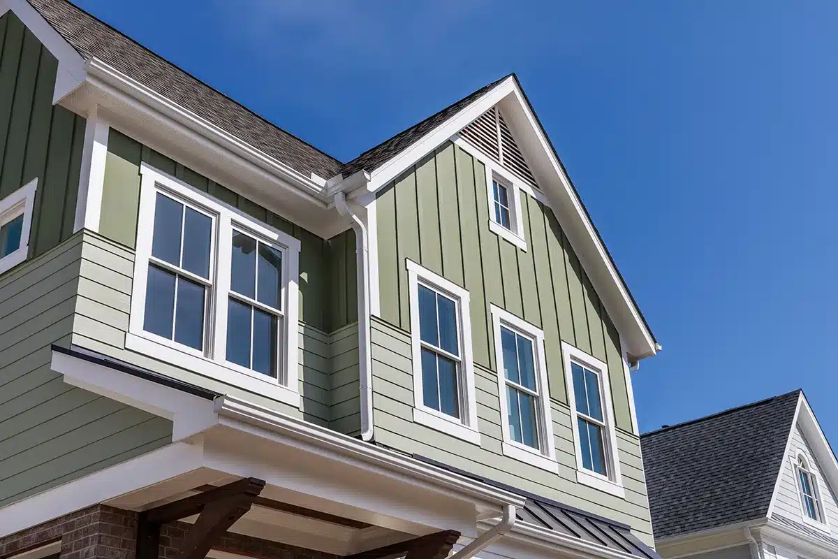 Close up of windows on green house